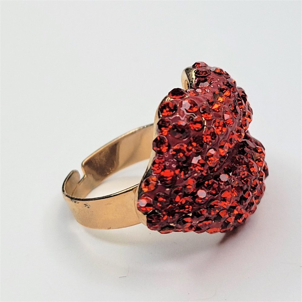Red Lips Ring Red Crystal Adjustable Ring Dazzling Hot Lips Ring